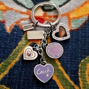 Coach Signature Hearts Keychain